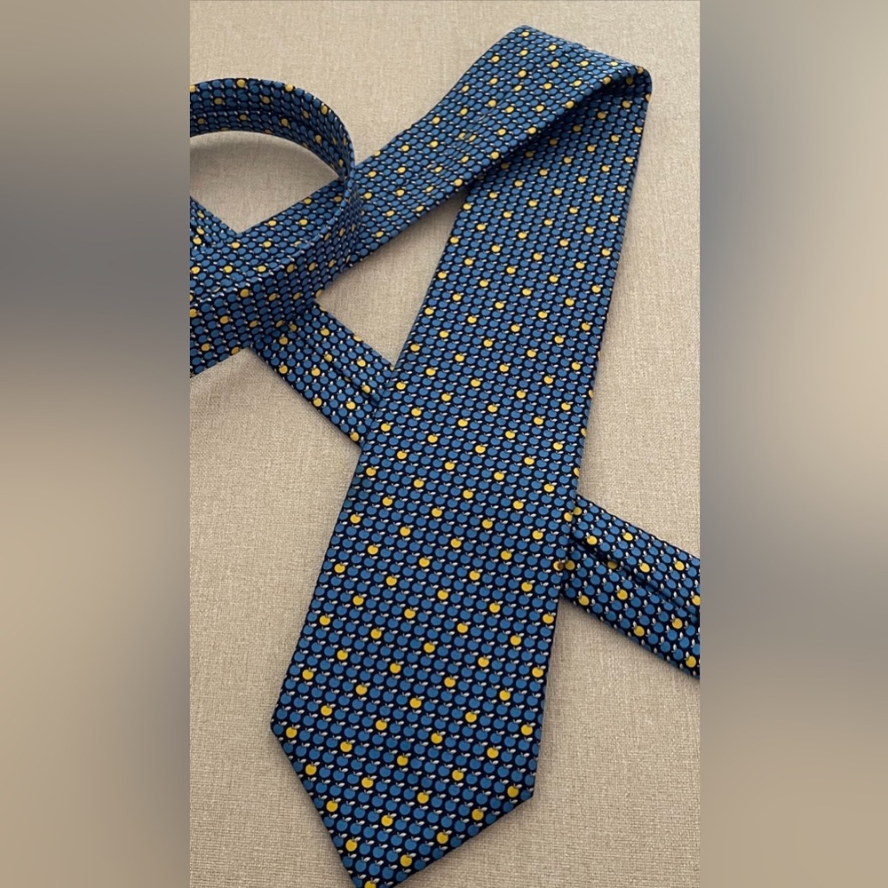 Chopard Limited edition Tie , blue and Yellow Apples